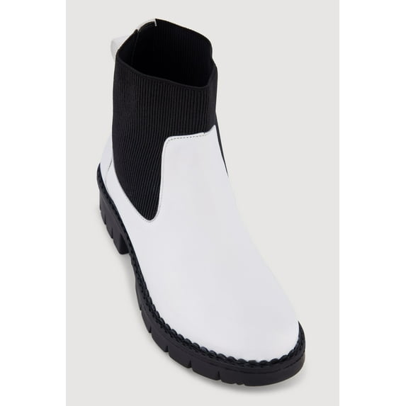 Women's Genuine Leather Block Heel Chelsea Boots