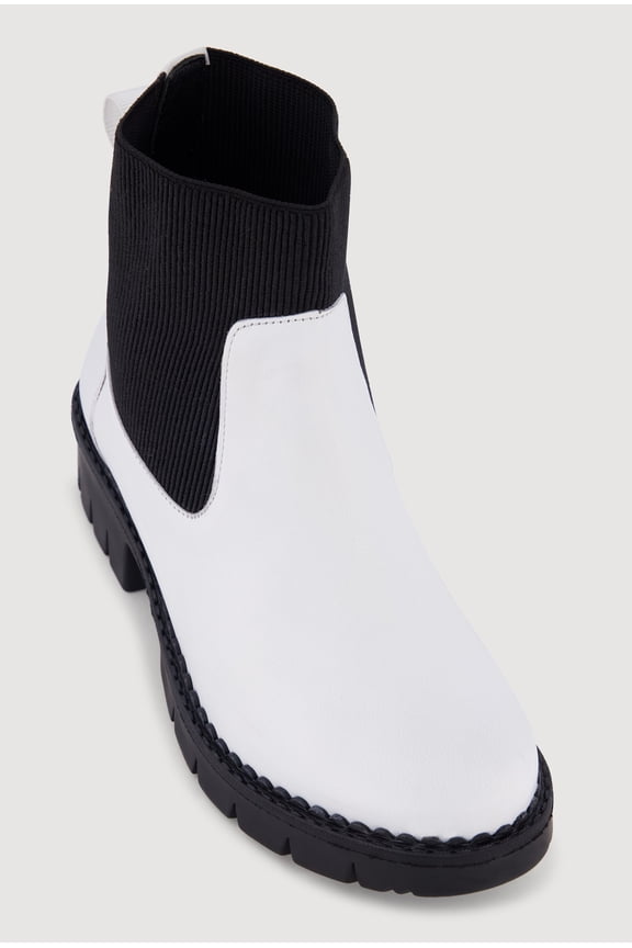 Women's Genuine Leather Block Heel Chelsea Boots