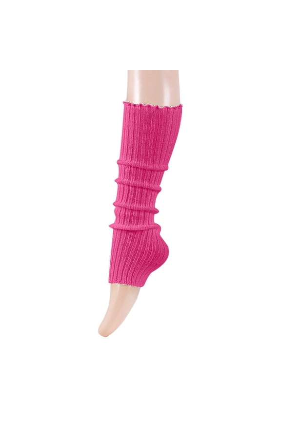 Women's Solid Foot Warmers Party Thick Colored Fluorescent Wool Knitted Socks for Evening Events, Pink