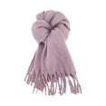 thumbnail image 1 of Women's Solid Fringed Long Warm Scarf with Soft Texture for Fall Winter Daily, 1 of 5