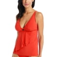 thumbnail image 1 of Women's Solid Front-Cascade Tankini Top Habenro 10, 1 of 2