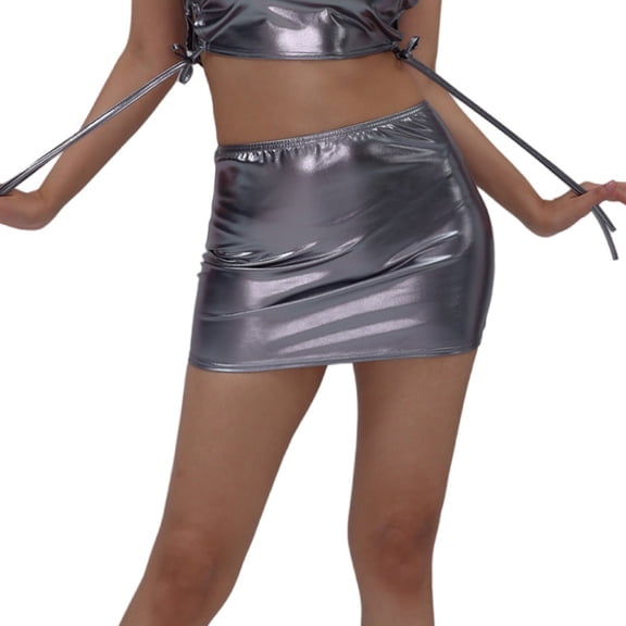 Women's Solid Gold Bodycon Sparkly Stage Dance Dress for Club, Party, Date Night & Casual Fall Outfits Gray 2XL