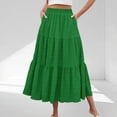 thumbnail image 1 of Women's Solid High Waist Flowing Long Skirt with Pockets Casual Half Skirt, 1 of 8