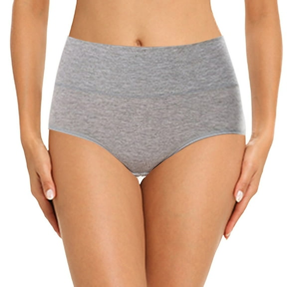 Women's Solid High Waist Plus Size Cotton Menstrual Underwear - Breathable, Anti-Leak for Period Comfort