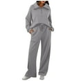 thumbnail image 1 of Women's Solid High Waisted Drawstring Straight Leg Oversized Y2K Summer Beach Athletic Sweatpants, 1 of 4