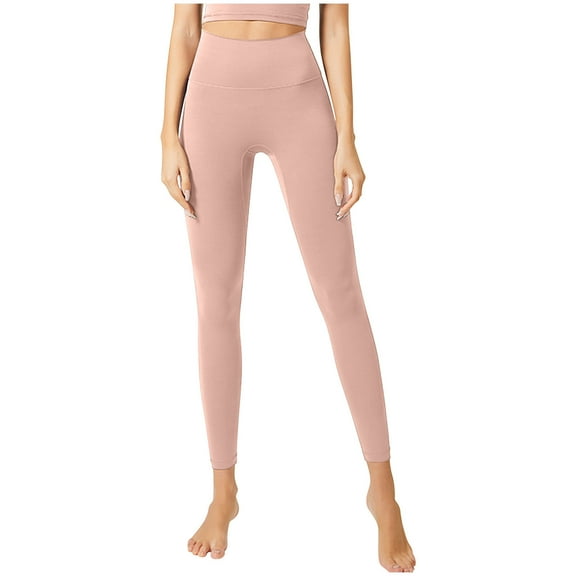 Women's Solid High Waisted Yoga Pants Ladies Soft Stretchy Butt Lift Workout Running Leggings S