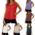 thumbnail image 1 of Women's Solid Hooded Sun Vest, Lightweight Loose Fit Sleeveless Outdoor Jacket Cover Up, 1 of 9