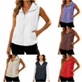 thumbnail image 1 of Women's Solid Hooded Sun Vest, Lightweight Loose Fit Sleeveless Outdoor Jacket Cover Up, 1 of 9