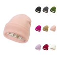 thumbnail image 1 of Women's Solid Knit Beanie Hat with Silk Lining â Soft Slouchy Warm Acrylic Winter Woolen Hat, Skull Cap for Autumn and Winter, 1 of 3