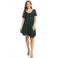 thumbnail image 1 of Women's Relaxed Fit Knit Short A-Line Dress with V-Neck and Asymmetrical Hem, 1 of 4