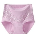 thumbnail image 1 of Women's Solid Lace Plus Size High Waist Leak Proof Cotton Crotch Shorts Underwear Panties Undies for Women Cotton Pinky-a 6XL, 1 of 3
