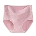 thumbnail image 1 of Women's Solid Lace Plus Size XL-6XL Casual High Waisted Cotton Underwear Ladies Soft Full Briefs Panties Soft Breathable Super Stretchy Ladies Briefs No Show Panties for Women Pinky 4XL, 1 of 6