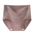 thumbnail image 1 of Women's Solid Lace Plus Size XL-6XL Casual High Waisted Cotton Underwear Ladies Soft Full Briefs Panties Soft Breathable Super Stretchy Ladies Briefs Womens Underwear Seamless Coffee 4XL, 1 of 6