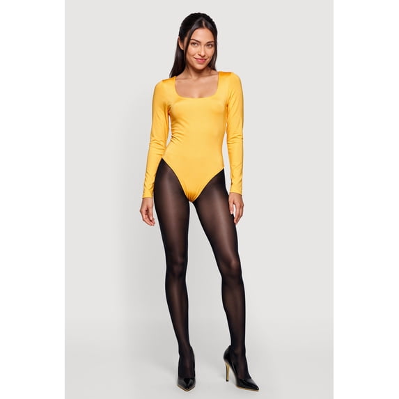 Women's Solid Long Sleeve Bodysuit