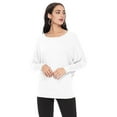 thumbnail image 1 of Women's Dolman Sleeve Knit Tunic Top Solid Long Sleeve Draped Loose Fit Pullover, 1 of 3