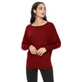 thumbnail image 1 of Women's Solid Long Sleeve Dolman Draped Loose Fit Knit Tunic Top Made in USA S-3XL, 1 of 3