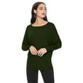 thumbnail image 1 of Women's Dolman Sleeve Knit Tunic Top Solid Long Sleeve Draped Loose Fit Pullover, 1 of 3
