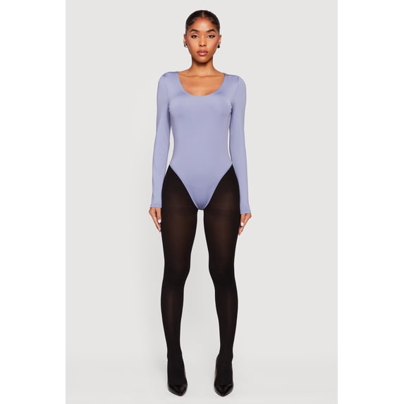 Women's Solid Long Sleeve Scoop Neck Bodysuit