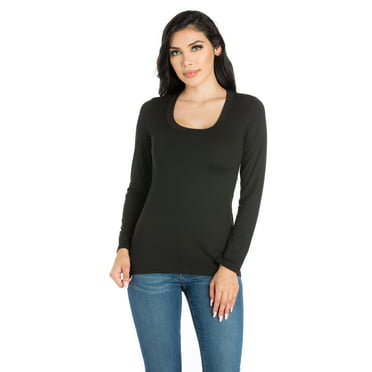 Hanes Originals Women's Cotton V-Neck Tee with Long Sleeves, Sizes XS ...