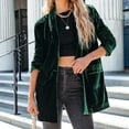 thumbnail image 1 of Women's Solid Long Sleeve Velvet Jacket Open Front Cardigan Coat with Pockets Outerwear, 1 of 9