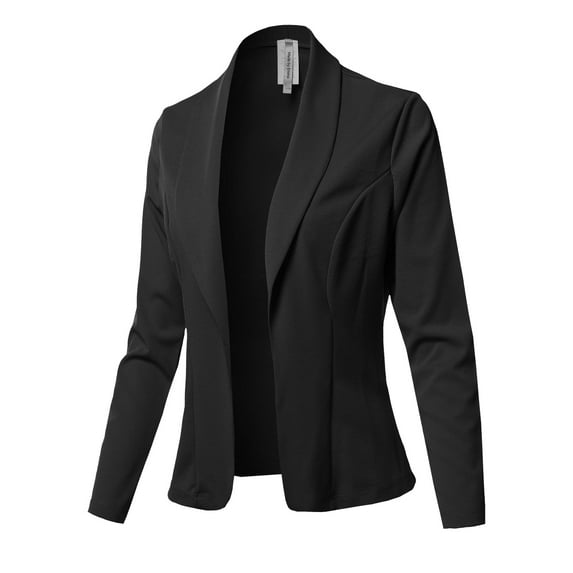 Women's Solid Long sleeve Open Front Office Blazer Jacket