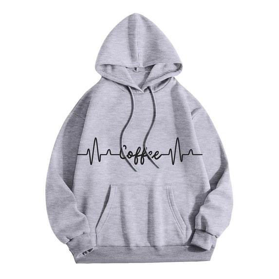 Women's Solid Loose Fit Hooded Sweatshirt Long Sleeves Pocket Shoulder Pullover