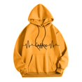 thumbnail image 1 of Women's Solid Loose Fit Hooded Sweatshirt Long Sleeves Pocket Shoulder Pullover, 1 of 3