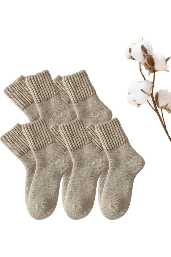 Women's Solid Mid-calf Socks for Fall and Winter, 5-Pack Thick Warm Boot Socks, Soft Cotton Wool Blend Crew Socks for Cold Weather