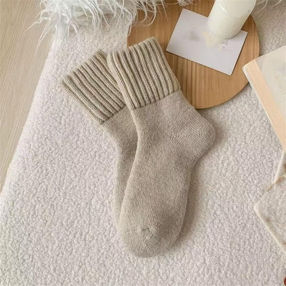 Women's Solid Mid-calf Socks, 𝐒ocks Womens Solid Mid Calf Socks Fall and Winter Beige Free