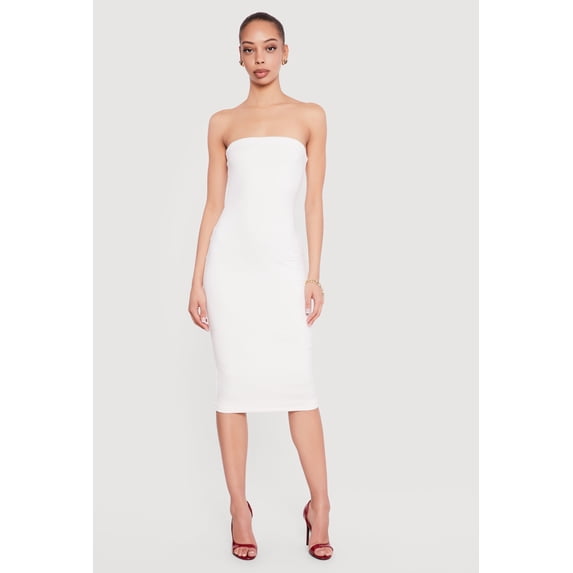 Women's Solid Midi Tube Dress