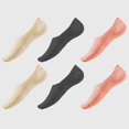 thumbnail image 1 of Women's Solid No Show Socks Non Slip Cotton 6Pk- Beige Black Pink, 1 of 6