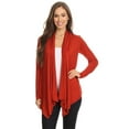 thumbnail image 1 of Women's Solid Open Front Long Sleeve Lightweight Soft Basic Sweater Cardigan, 1 of 4