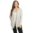 thumbnail image 1 of Women's Solid Open Front Long Sleeve Lightweight Soft Basic Sweater Cardigan, 1 of 4