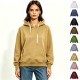 thumbnail image 1 of Women's Solid Oversized Drawstring Pullover Hoodie, Fleece Loose Fit Kangaroo Pocket Hooded Sweatshirt, Size S-2XL, 1 of 4