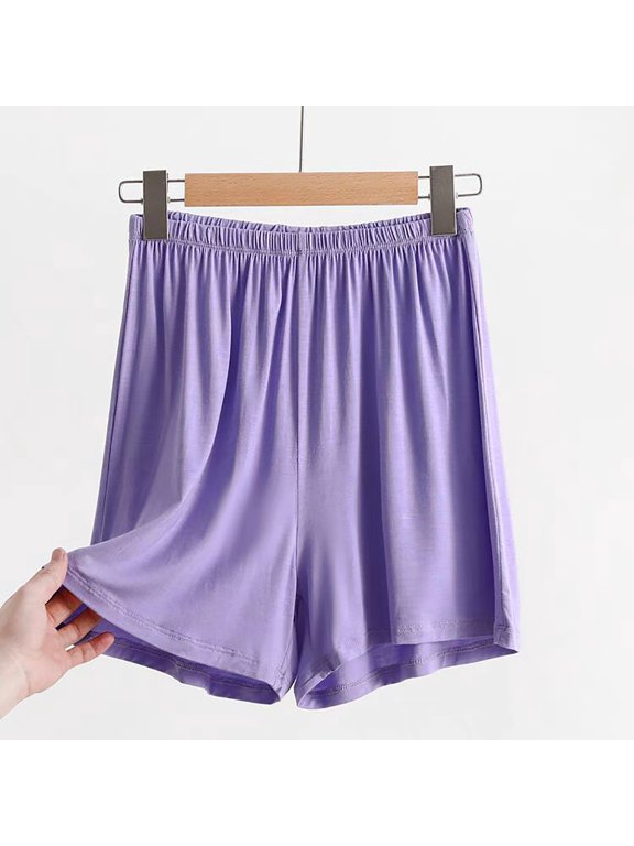 Women's Solid Pajama Shorts Soft Lounge Sleep Shorts Summer Shorts for Women Pajama Shorts Women Bit Cotton Loose Oversized Shorts Summer New Fashionable Casual Pants Thin Breathable Simple Home Thre