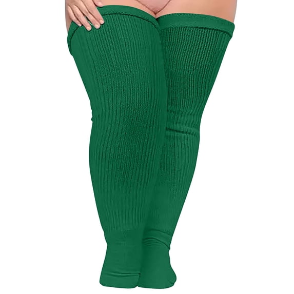 Women's Solid Plus Size Over Knee Cotton Socks Extra Long Extra Thick Thigh Socks Tall Socks