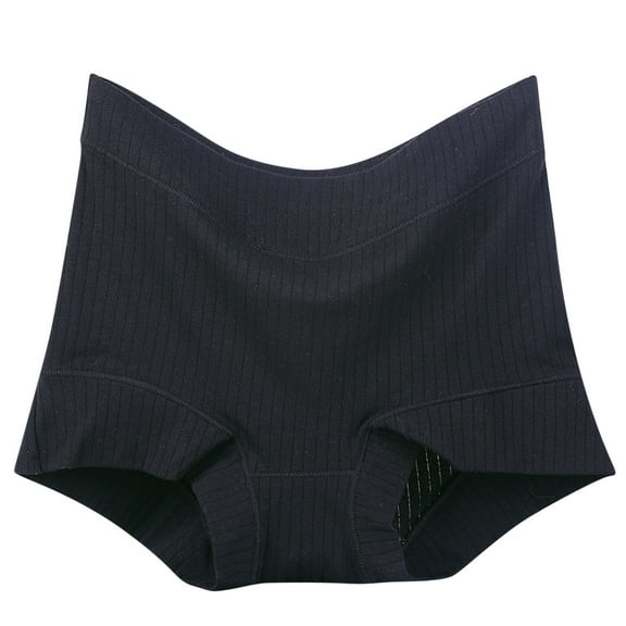 Women's Solid Plus Size XL-6XL Casual High Waisted Cotton Underwear Ladies Soft Full Briefs Panties Soft Breathable Super Stretchy Ladies Briefs Period Panties Black 4XL