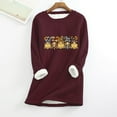 thumbnail image 1 of Women's Solid Plush Sweatshirts,Womens Sherpa Fleece Lined Pullover Winter Warm Crewneck Sweatshirt Cute Base Layer Thermal Tops Underwear Plus Size, 1 of 5