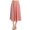 thumbnail image 1 of Women's Solid Print Casual Comfy Elastic A-line Knee Midi Skirt, 1 of 3