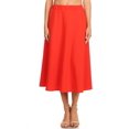 thumbnail image 1 of Women's Solid Print Casual Comfy Elastic A-line Knee Midi Skirt, 1 of 3