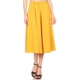 thumbnail image 1 of Women's Solid Print Casual Comfy Elastic A-line Knee Midi Skirt, 1 of 5