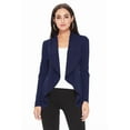 thumbnail image 1 of Women's Elegant Solid Stretch Open Front Long Sleeve Blazer Jacket, 1 of 5