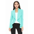 thumbnail image 1 of Women's Elegant Solid Stretch Open Front Long Sleeve Blazer Jacket, 1 of 5