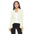 thumbnail image 1 of Women's Elegant Solid Stretch Open Front Long Sleeve Blazer Jacket, 1 of 5