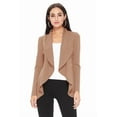thumbnail image 1 of Women's Elegant Solid Stretch Open Front Long Sleeve Blazer Jacket, 1 of 5