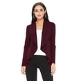 thumbnail image 1 of Women's Elegant Solid Stretch Open Front Long Sleeve Blazer Jacket, 1 of 5