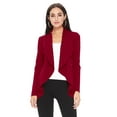 thumbnail image 1 of Women's Elegant Solid Stretch Open Front Long Sleeve Blazer Jacket, 1 of 5