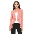 thumbnail image 1 of Women's Elegant Solid Stretch Open Front Long Sleeve Blazer Jacket, 1 of 5