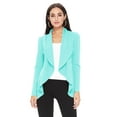thumbnail image 1 of Women's Elegant Solid Stretch Open Front Long Sleeve Blazer Jacket, 1 of 5