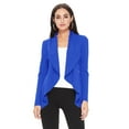 thumbnail image 1 of Women's Elegant Solid Stretch Open Front Long Sleeve Blazer Jacket, 1 of 5